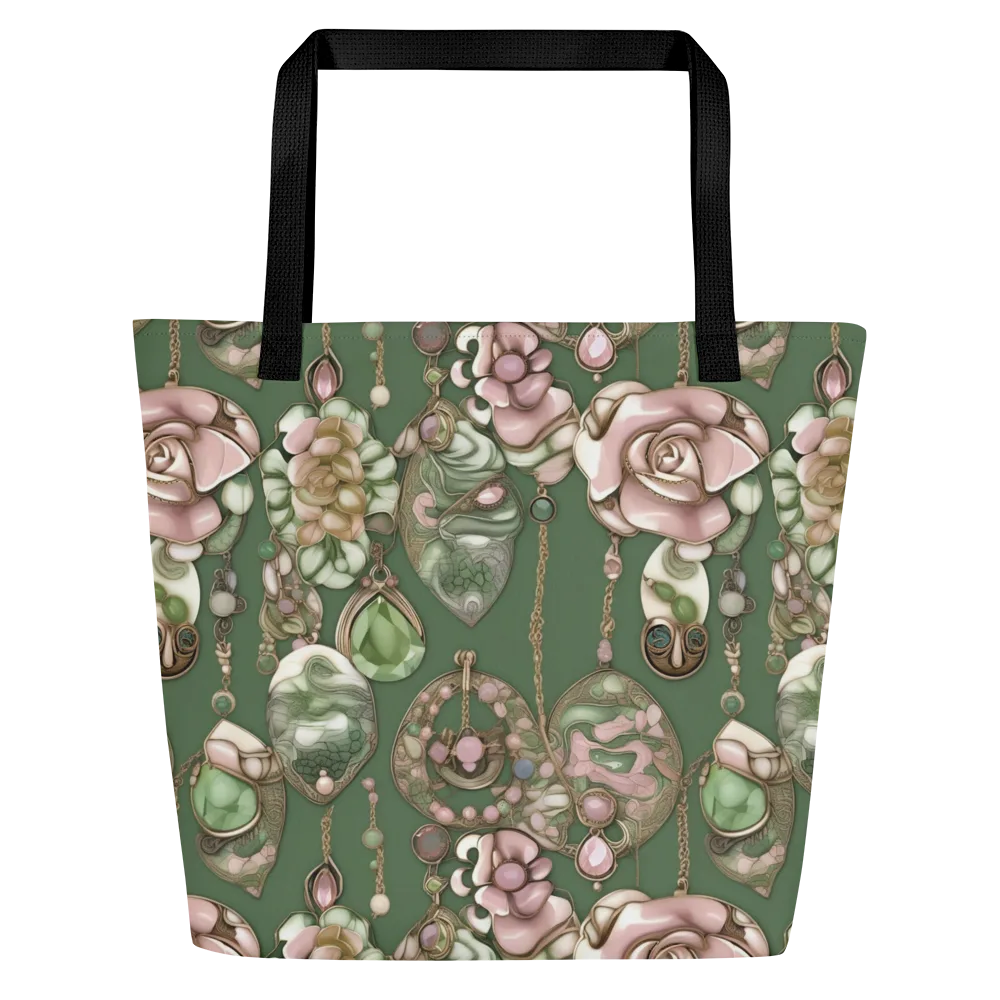 Mosslight Bijou on Large Tote Bag W/ Pocket — Front