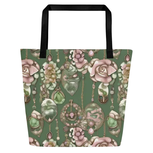 Mosslight Bijou on a Large Tote Bag W/ Pocket