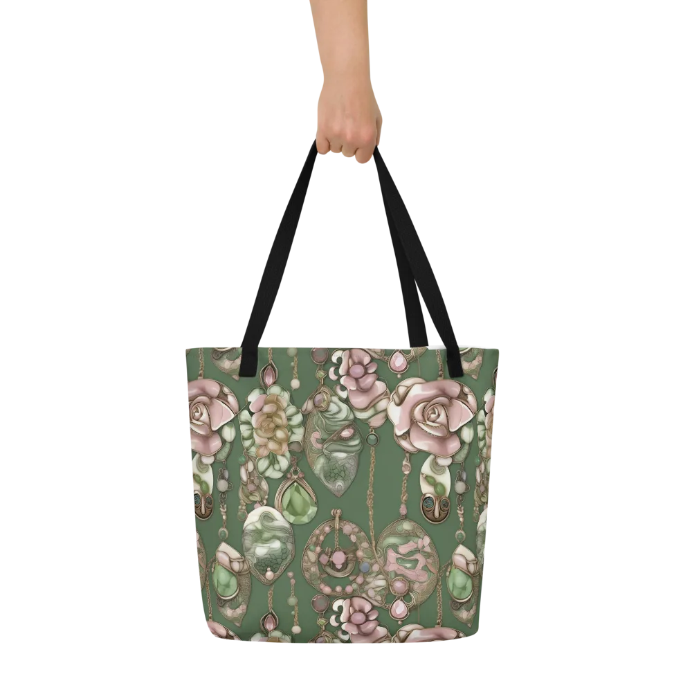 Mosslight Bijou on Large Tote Bag W/ Pocket — Front