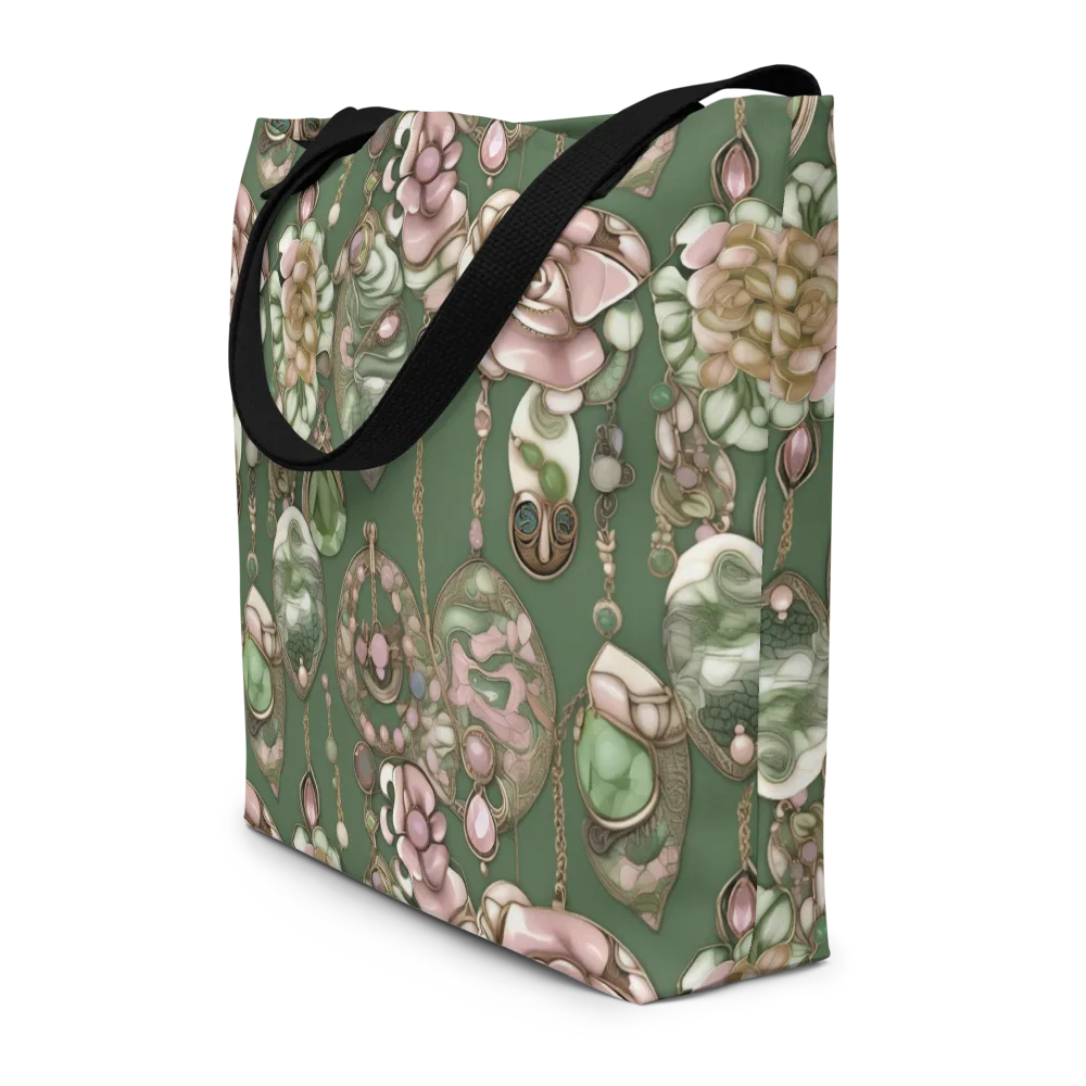 Mosslight Bijou on Large Tote Bag W/ Pocket — Front