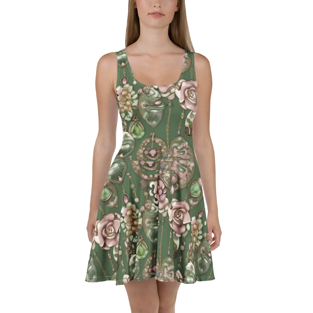 Mosslight Bijou on Skater Dress — Front