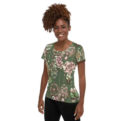 Mosslight Bijou on a Women's Athletic T-Shirt