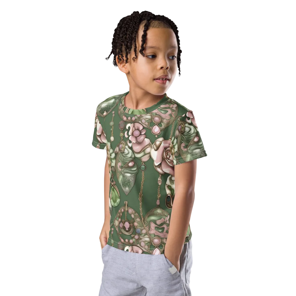 Mosslight Bijou on Kids Crew Neck T-Shirt — Left Front