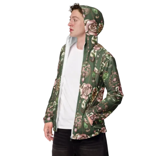 Mosslight Bijou on a Men's Windbreaker
