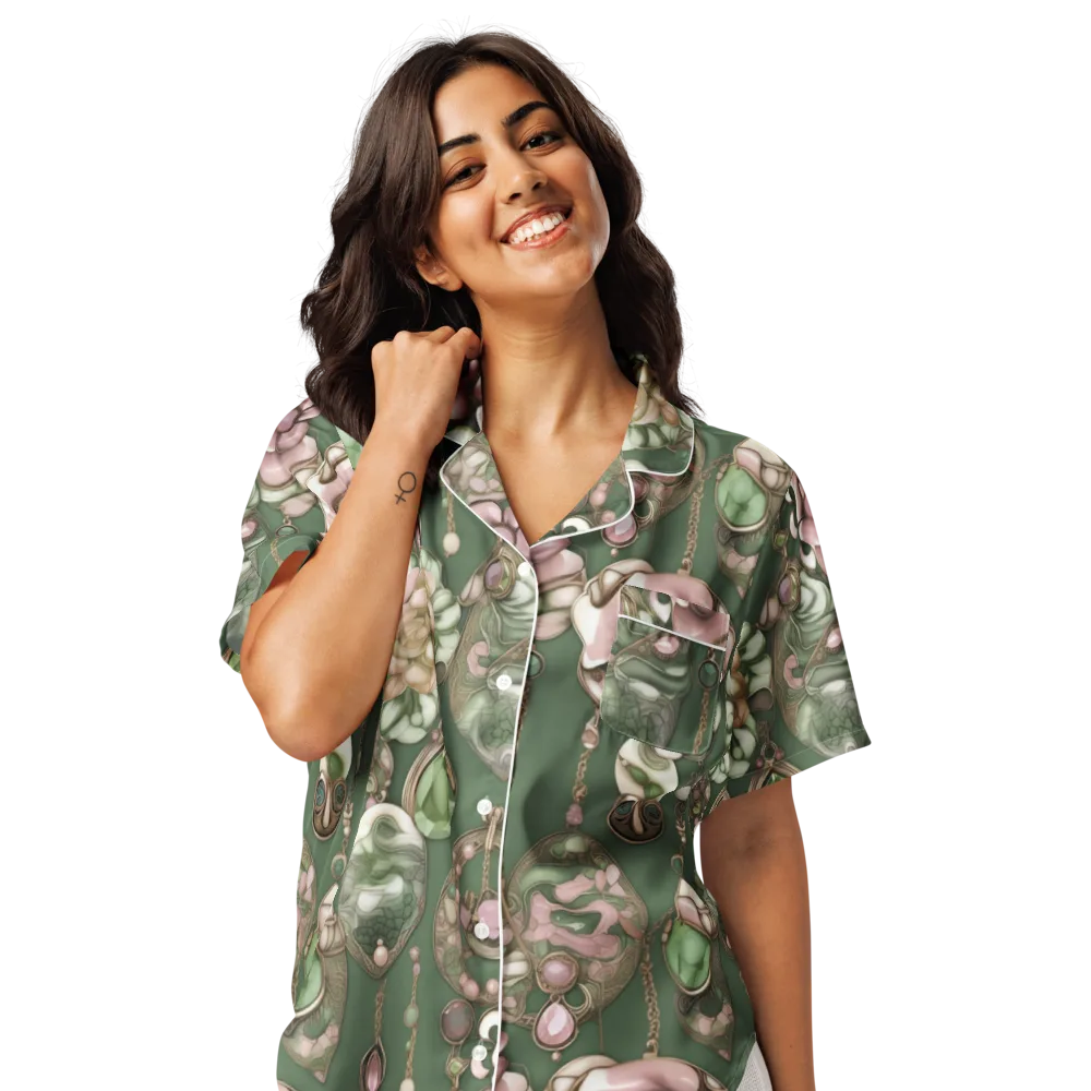 Mosslight Bijou on Women's Short Sleeve Pajama Top — Front