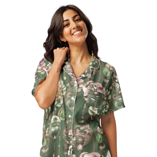 Mosslight Bijou on a Women's Short Sleeve Pajama Top