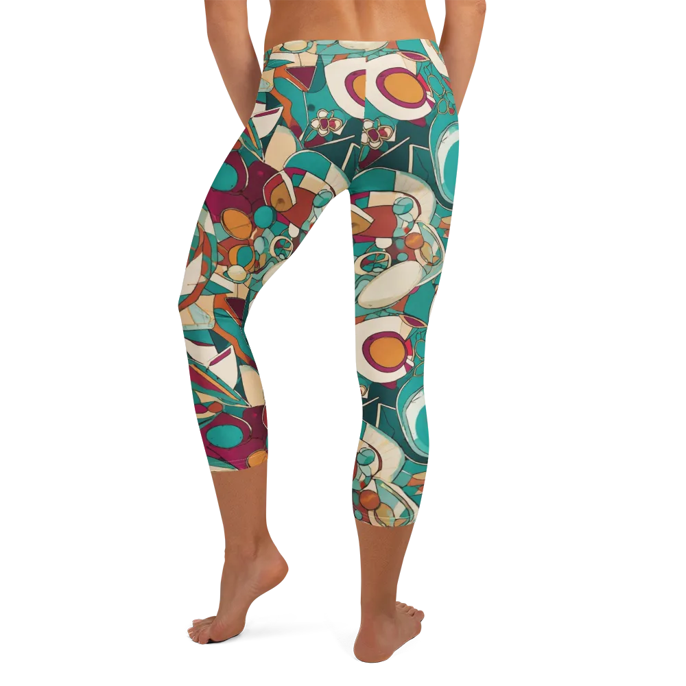 Citrus Geometry on Capri Leggings — Back