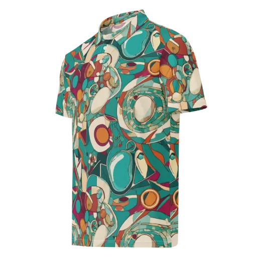 Citrus Geometry on a Men's Slim Fit Polo Shirt