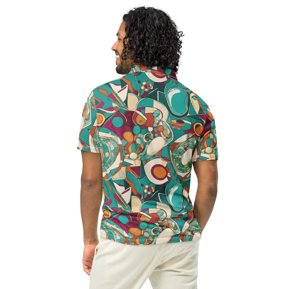 Citrus Geometry on Men's Slim Fit Polo Shirt — Back