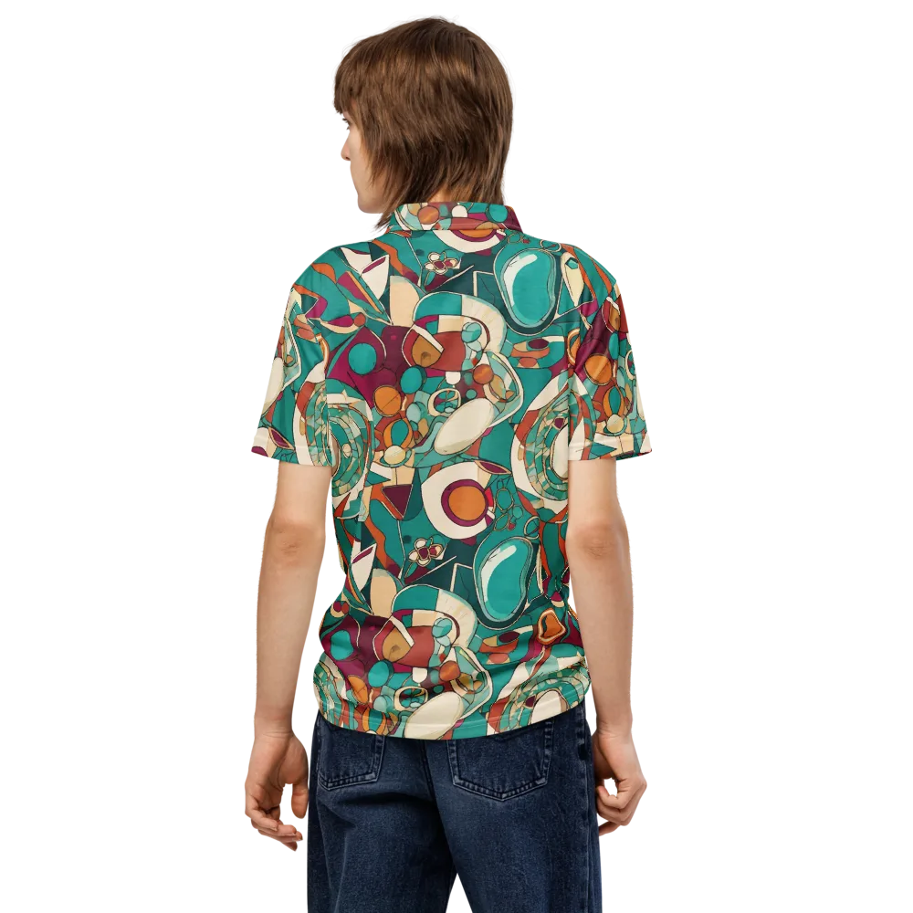 Citrus Geometry on Men's Slim Fit Polo Shirt — Back