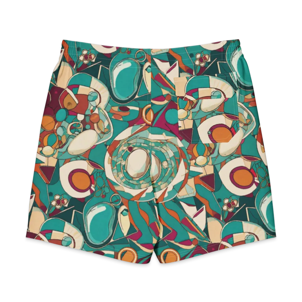 Citrus Geometry on Men's Board Shorts — Back