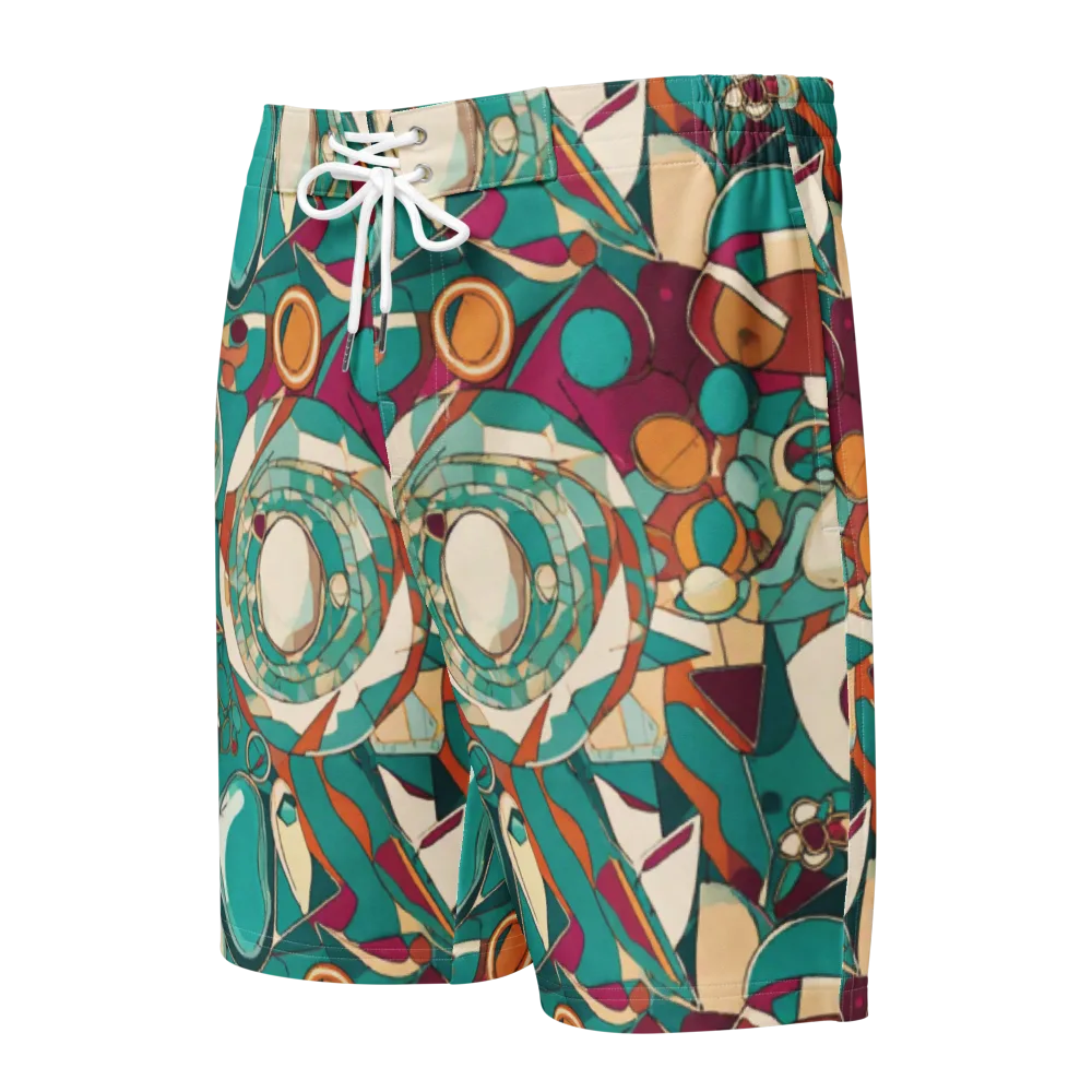 Citrus Geometry on Men's Board Shorts — Front