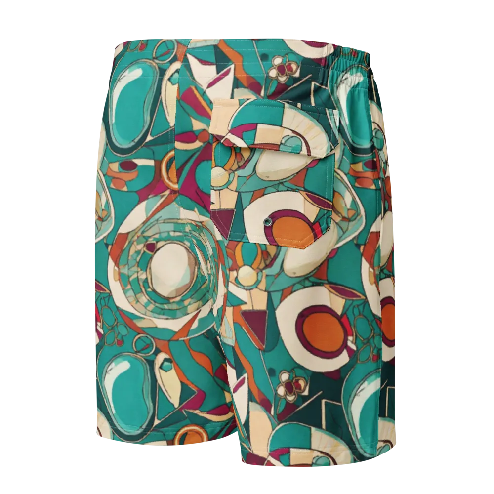 Citrus Geometry on Men's Board Shorts — Back