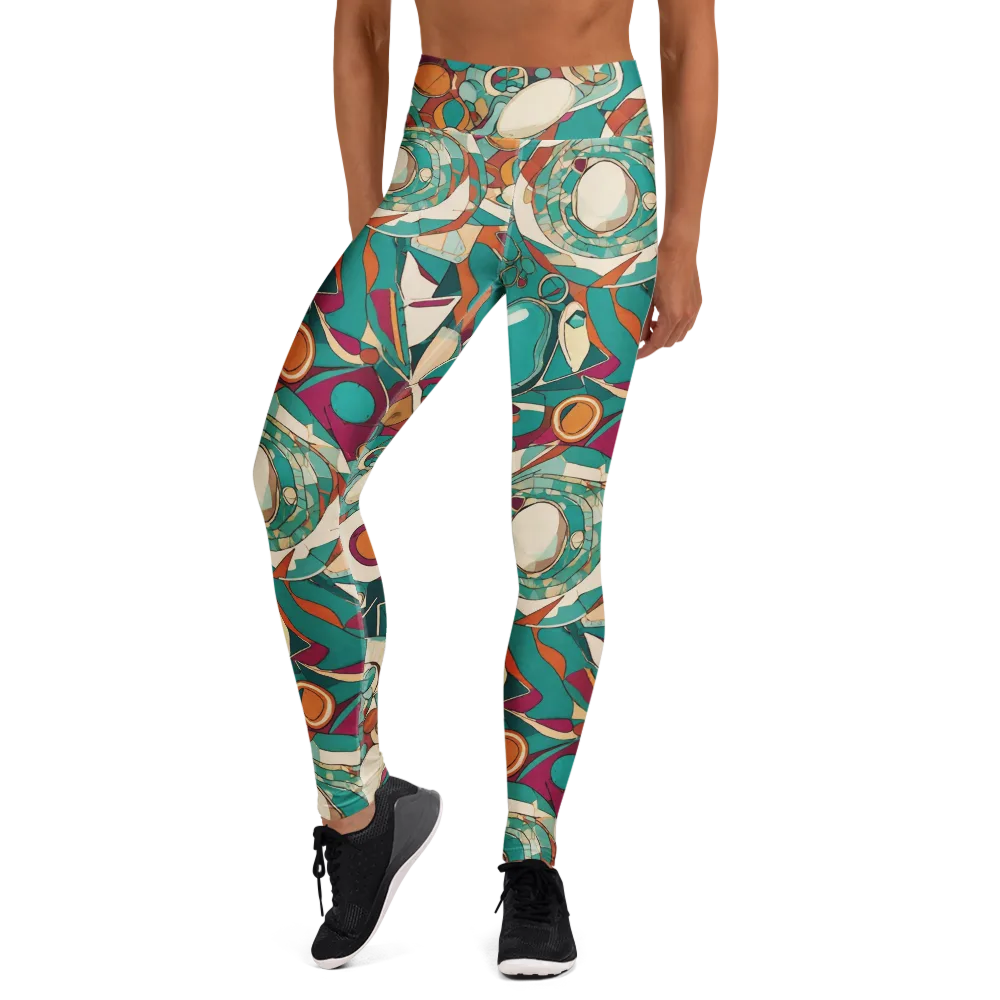 Citrus Geometry on Yoga Leggings — Front