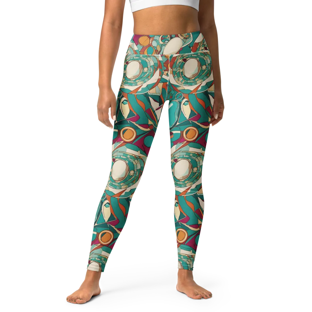 Citrus Geometry on Yoga Leggings — Front