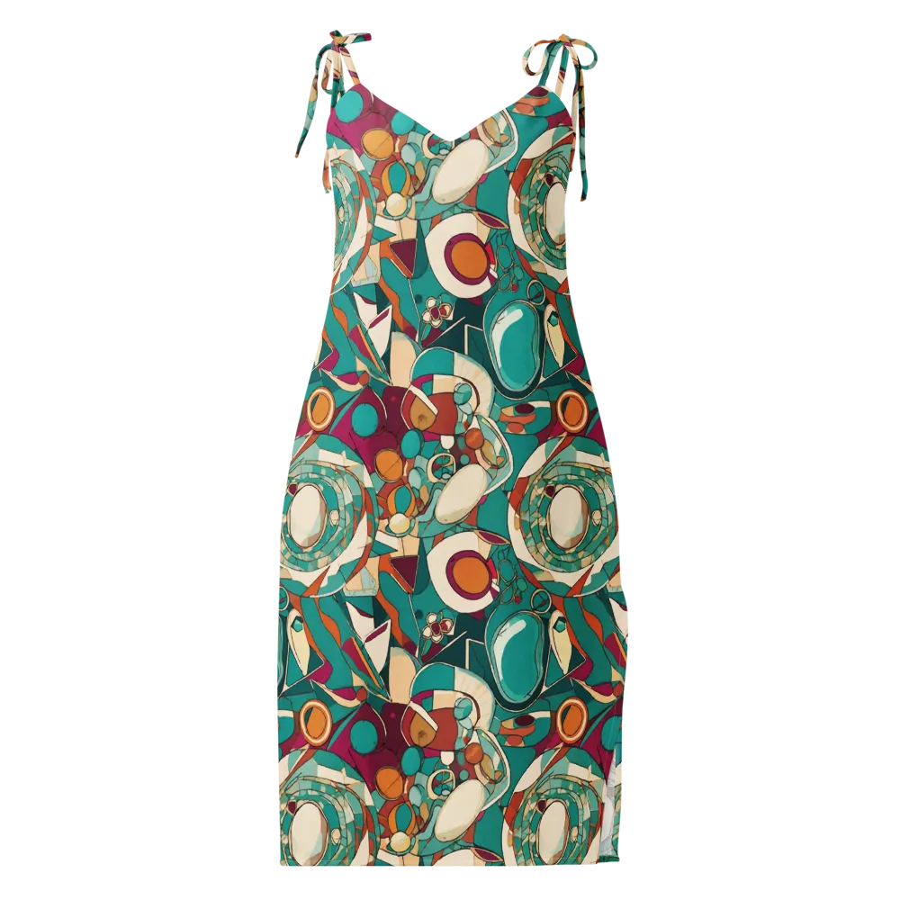Citrus Geometry on Slip Dress — Front