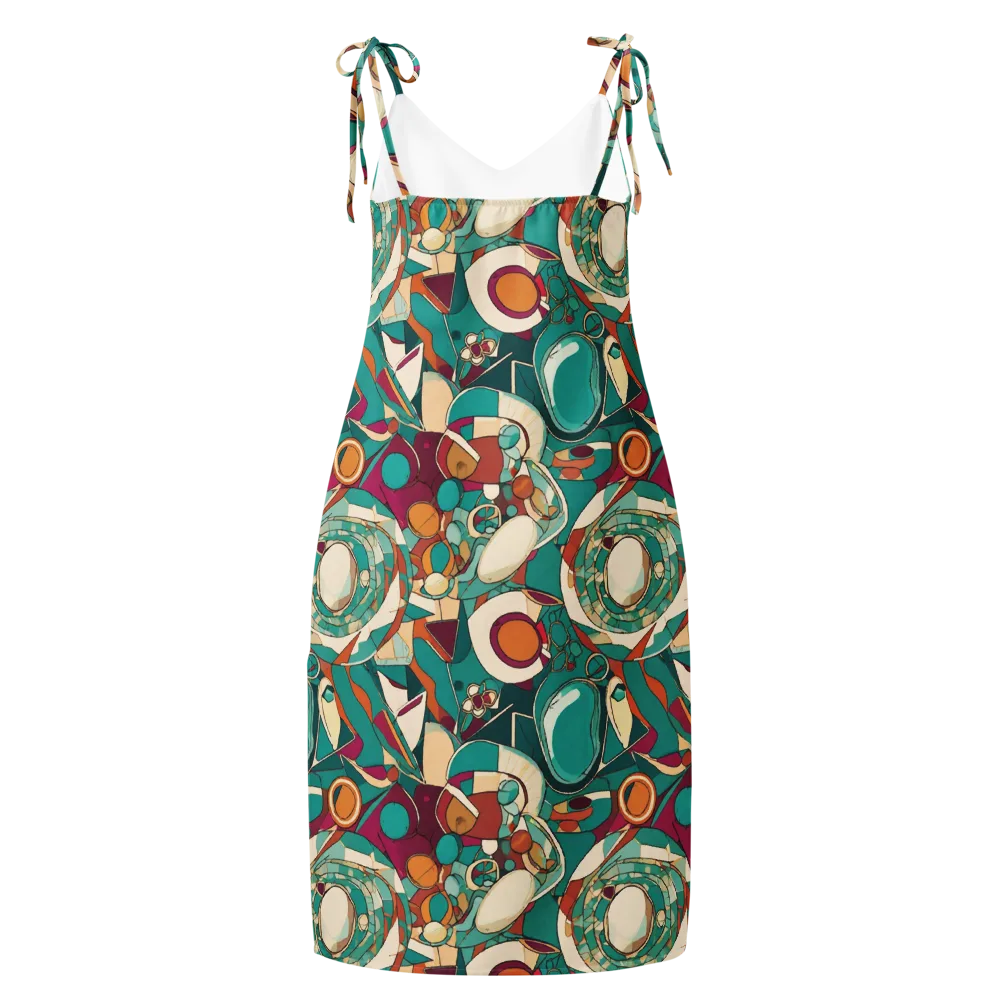 Citrus Geometry on Slip Dress — Back