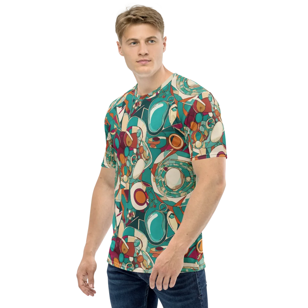 Citrus Geometry on Men's Crew Neck T-Shirt — Left