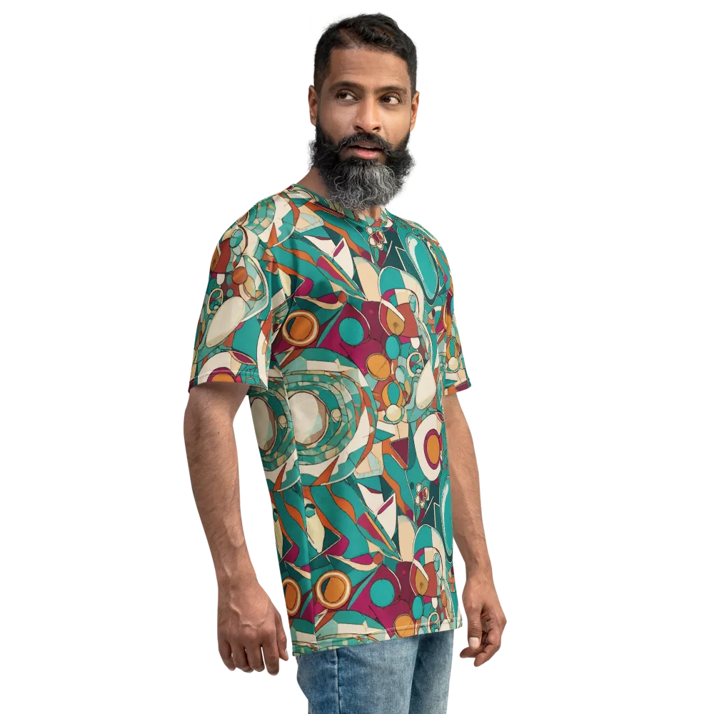Citrus Geometry on Men's Crew Neck T-Shirt — Right