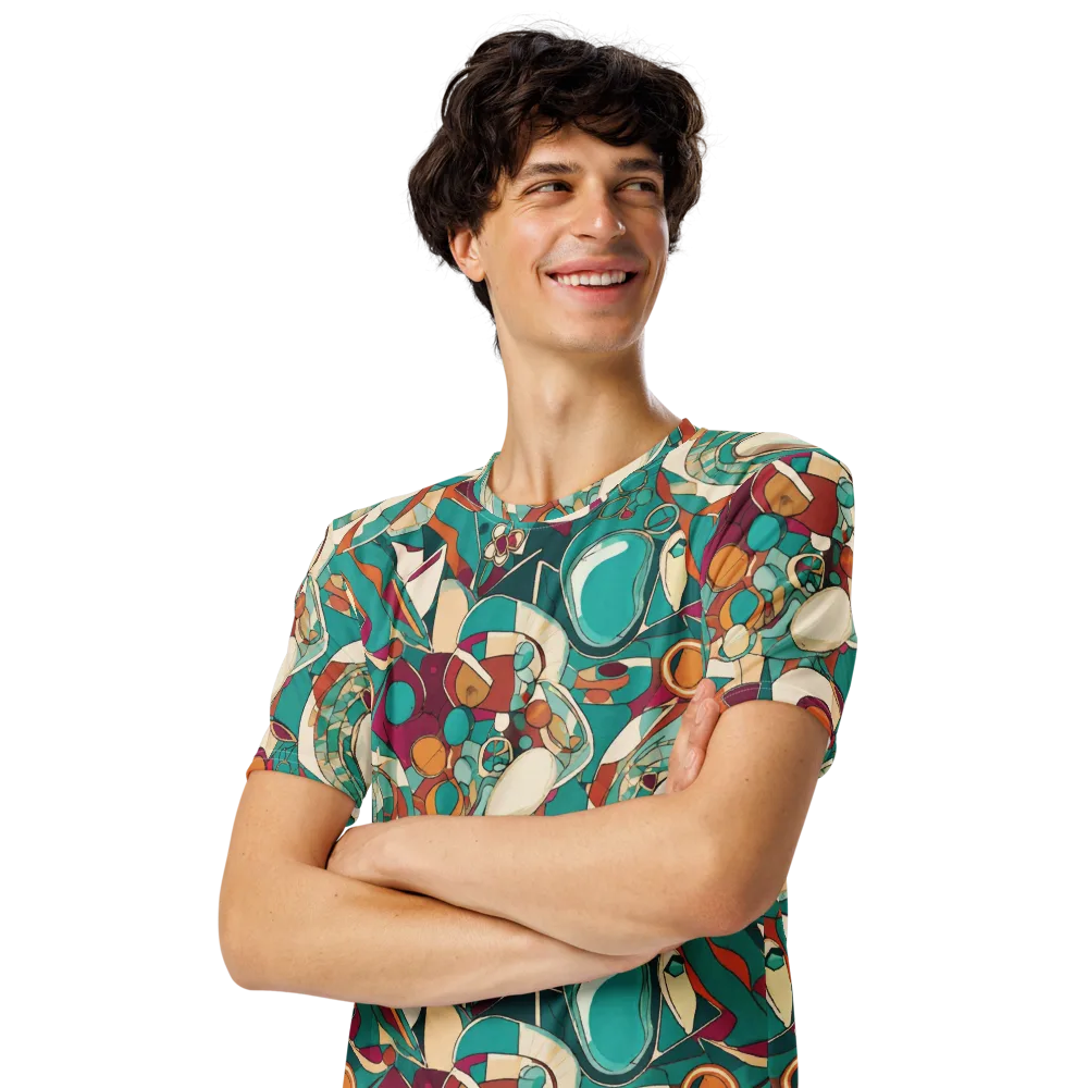 Citrus Geometry on Men's Crew Neck T-Shirt — Left Front