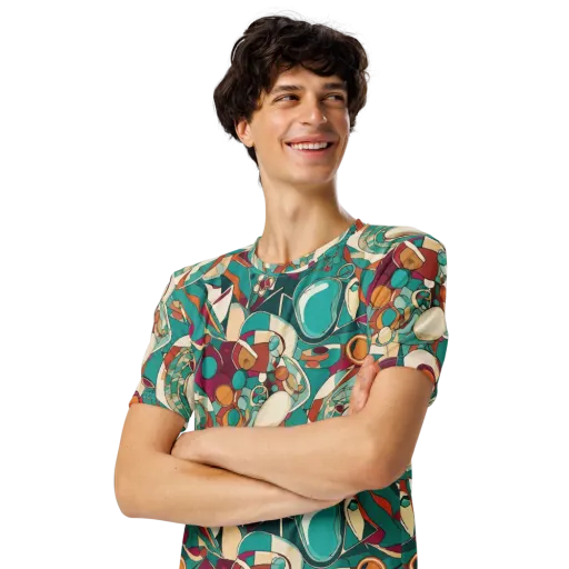Citrus Geometry on a Men's Crew Neck T-Shirt