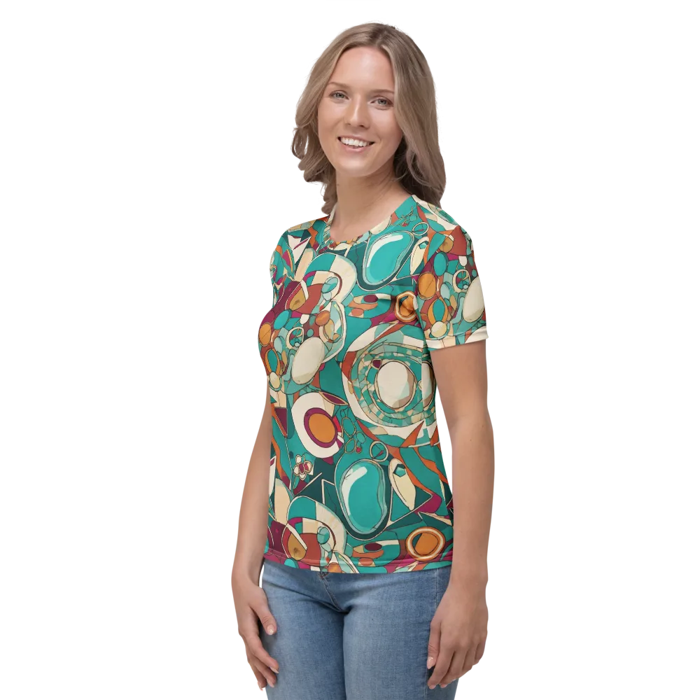 Citrus Geometry on Women's Crew Neck T-Shirt — Left