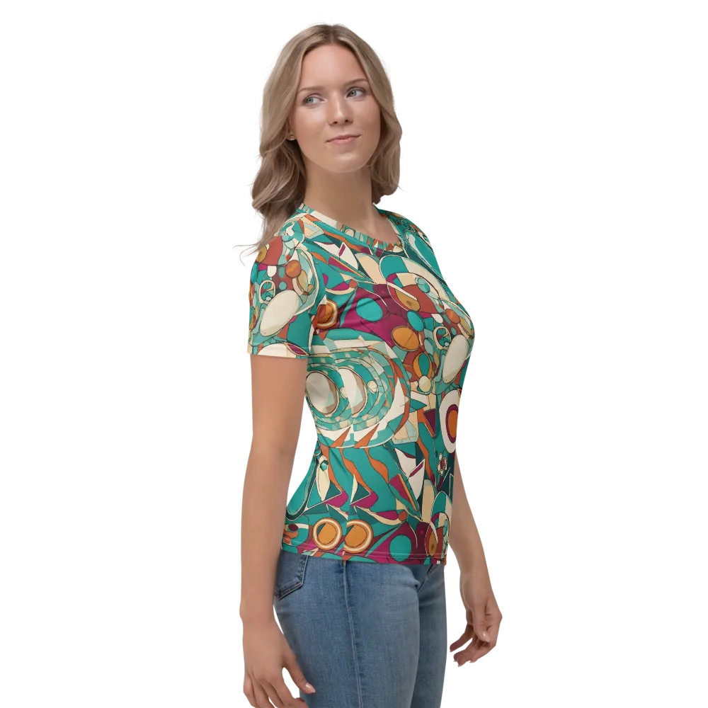 Citrus Geometry on Women's Crew Neck T-Shirt — Right