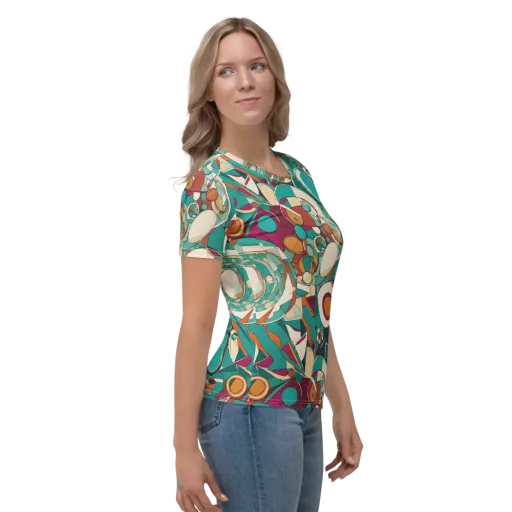 Citrus Geometry on a Women's Crew Neck T-Shirt