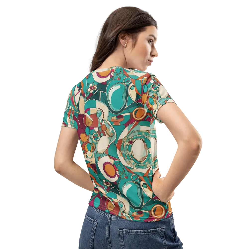 Citrus Geometry on Women's Crew Neck T-Shirt — Back