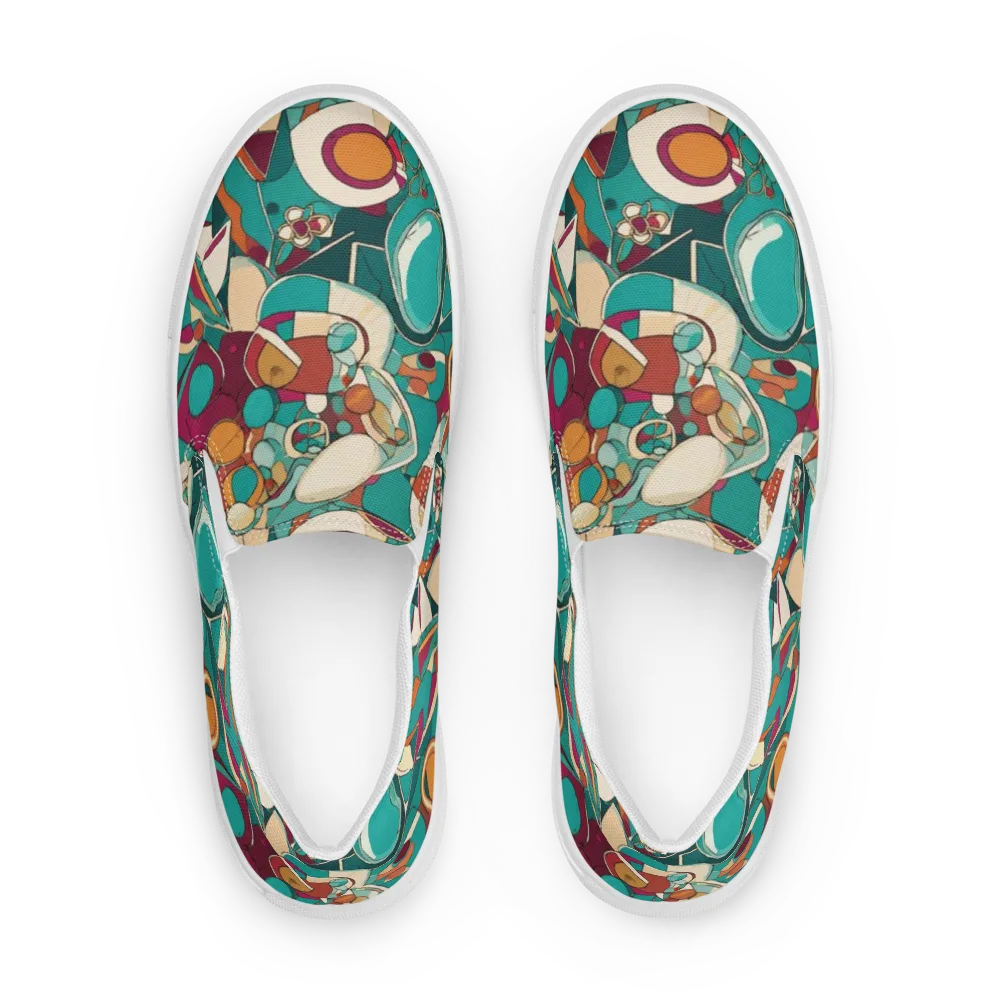 Citrus Geometry on Men's Slip-On Canvas Shoes — Front