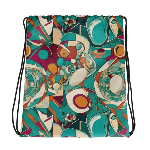 Citrus Geometry on a Drawstring Bag