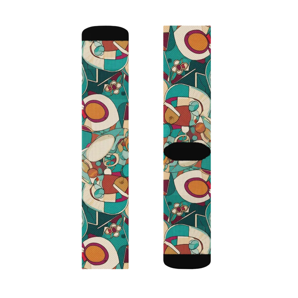 Citrus Geometry on Socks — Left Sock