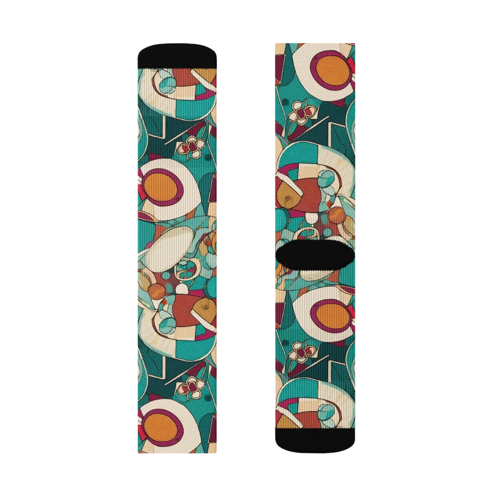 Citrus Geometry on Socks — Right Sock