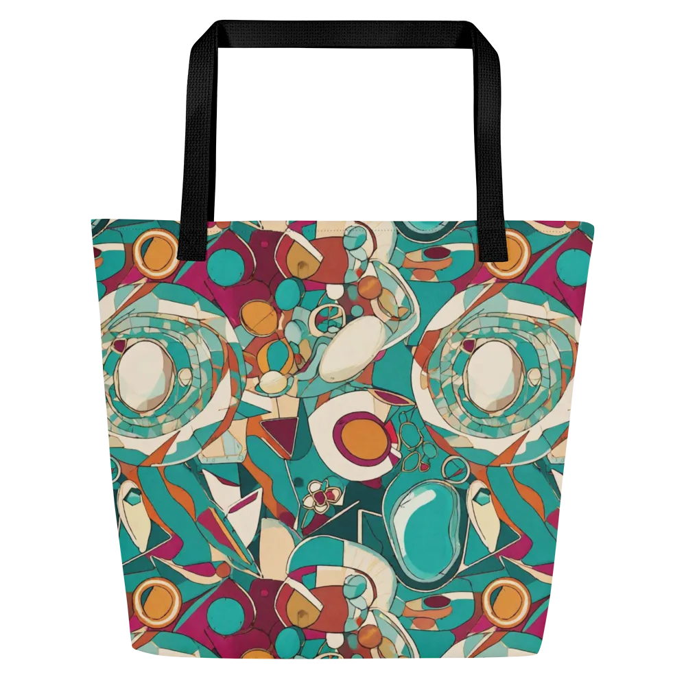 Citrus Geometry on Large Tote Bag W/ Pocket — Front