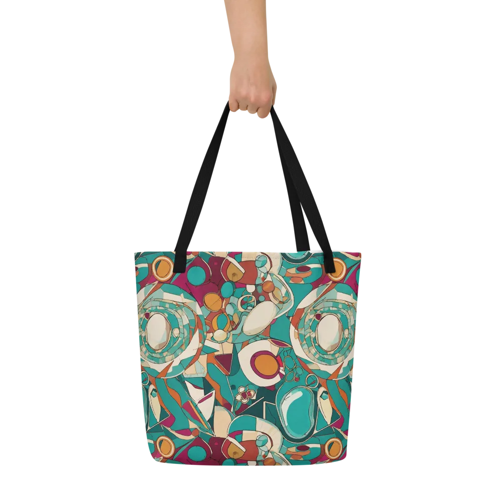 Citrus Geometry on Large Tote Bag W/ Pocket — Front
