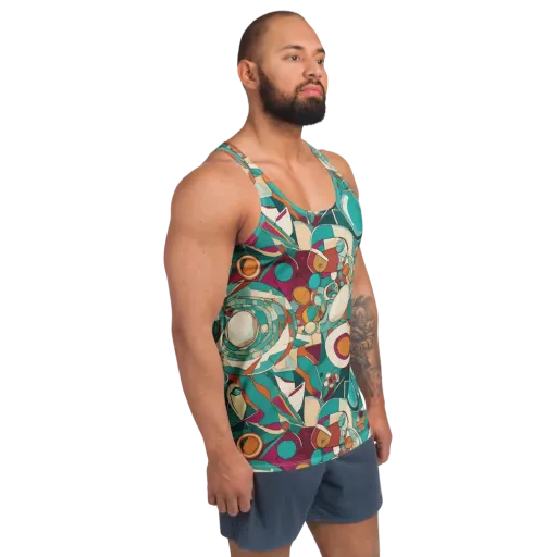 Citrus Geometry on a Men's Tank Top