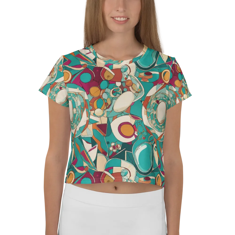 Citrus Geometry on Crop Tee — Front
