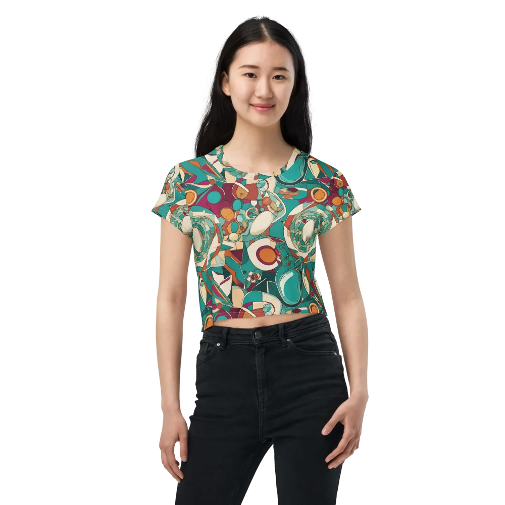 Citrus Geometry on Crop Tee — Front
