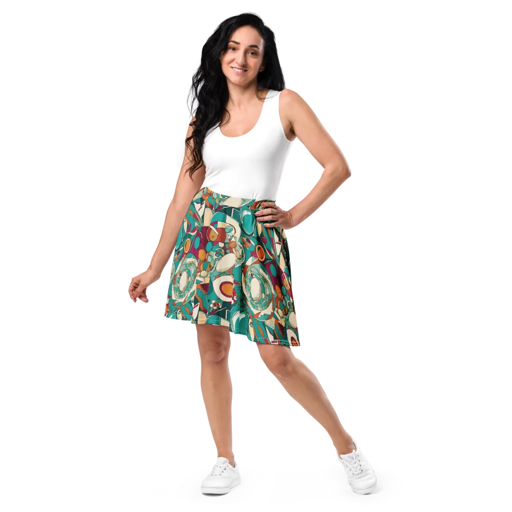 Citrus Geometry on Skater Skirt — Front
