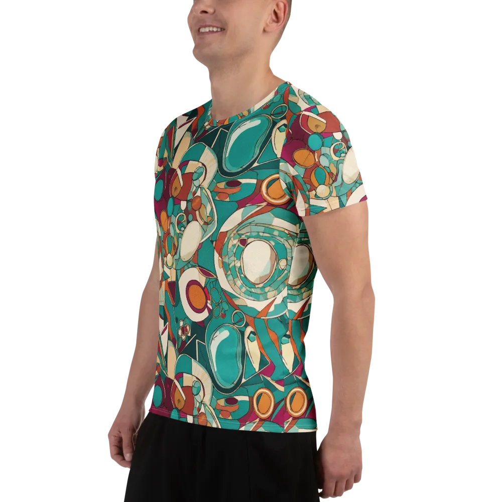 Citrus Geometry on Men's Athletic T-Shirt — Left