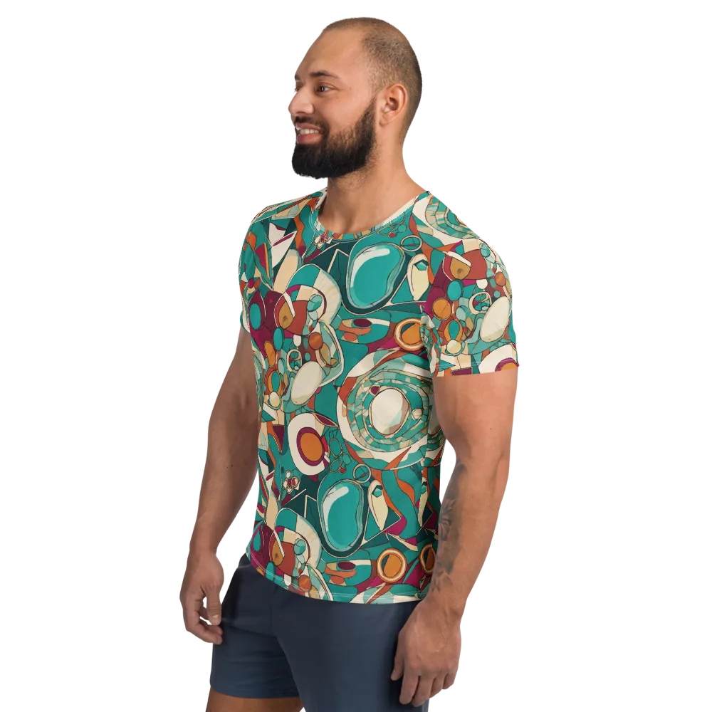 Citrus Geometry on Men's Athletic T-Shirt — Left