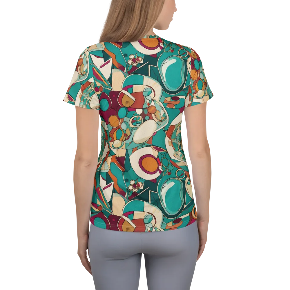 Citrus Geometry on Women's Athletic T-Shirt — Back