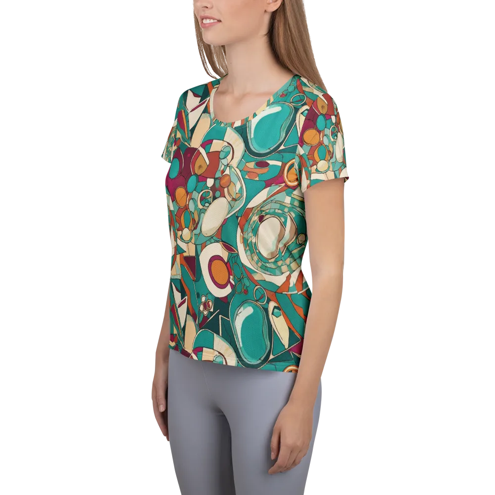 Citrus Geometry on Women's Athletic T-Shirt — Left