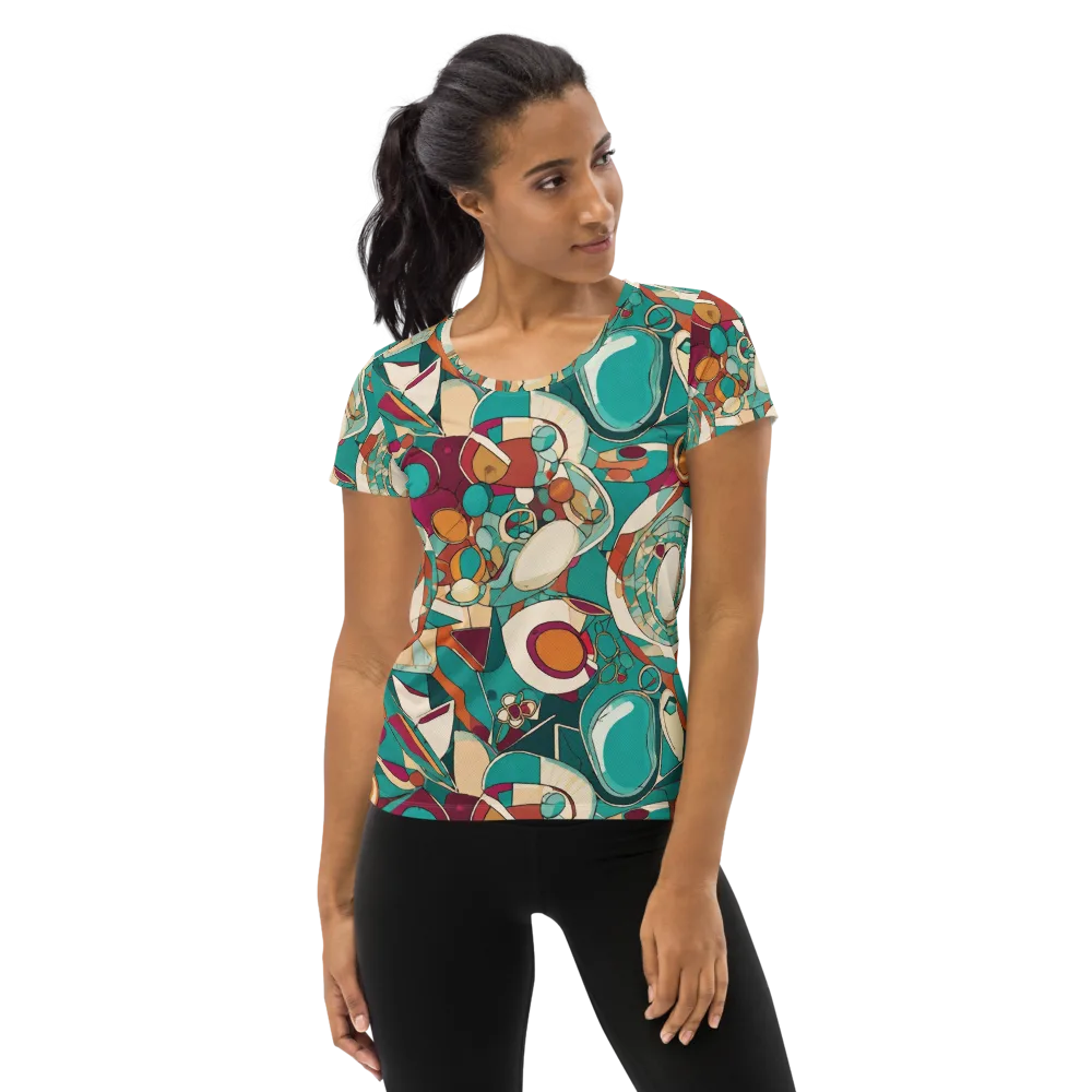 Citrus Geometry on Women's Athletic T-Shirt — Front