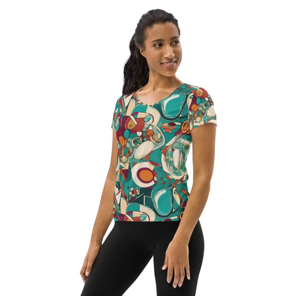 Citrus Geometry on Women's Athletic T-Shirt — Left
