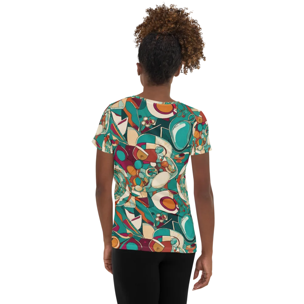 Citrus Geometry on Women's Athletic T-Shirt — Back