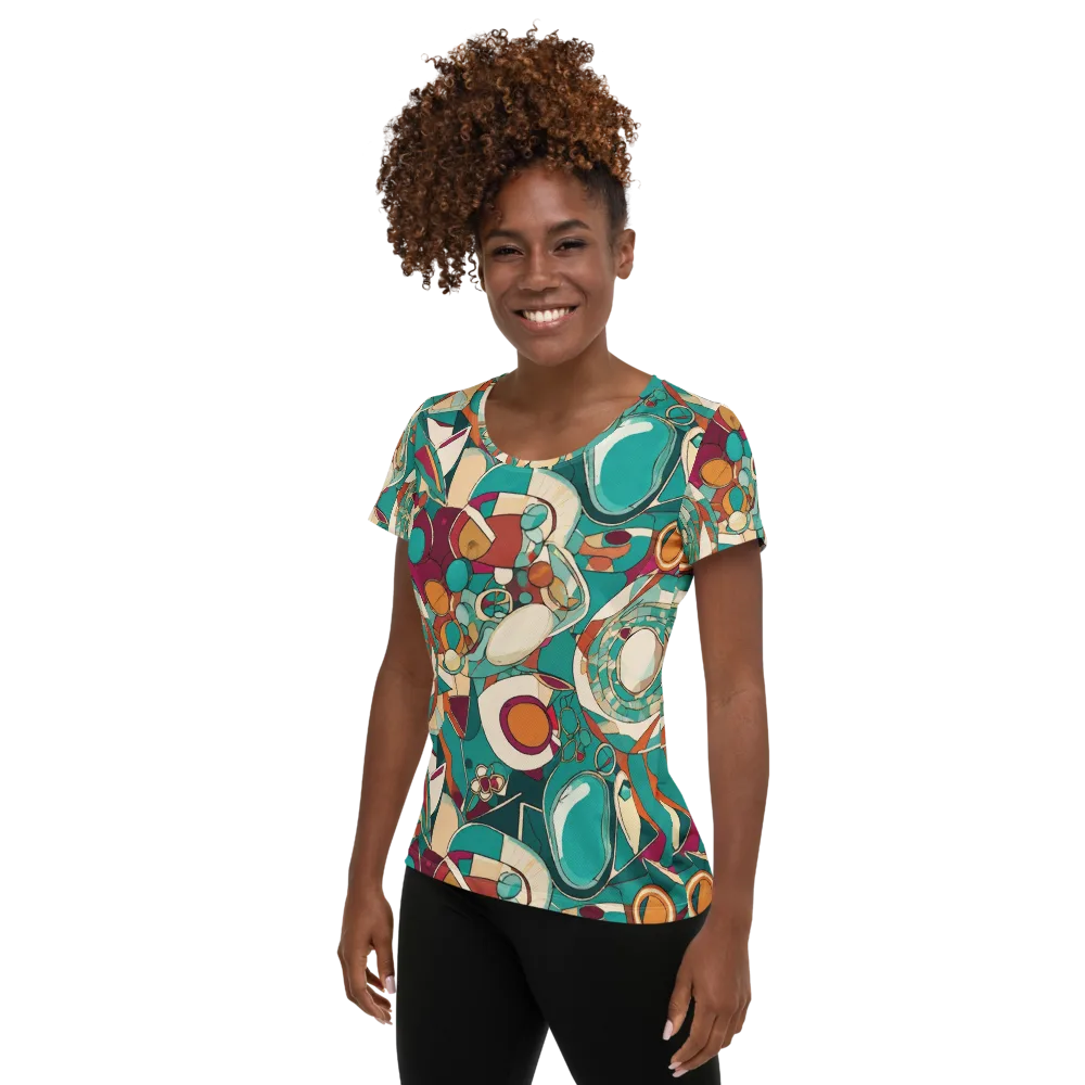 Citrus Geometry on Women's Athletic T-Shirt — Left