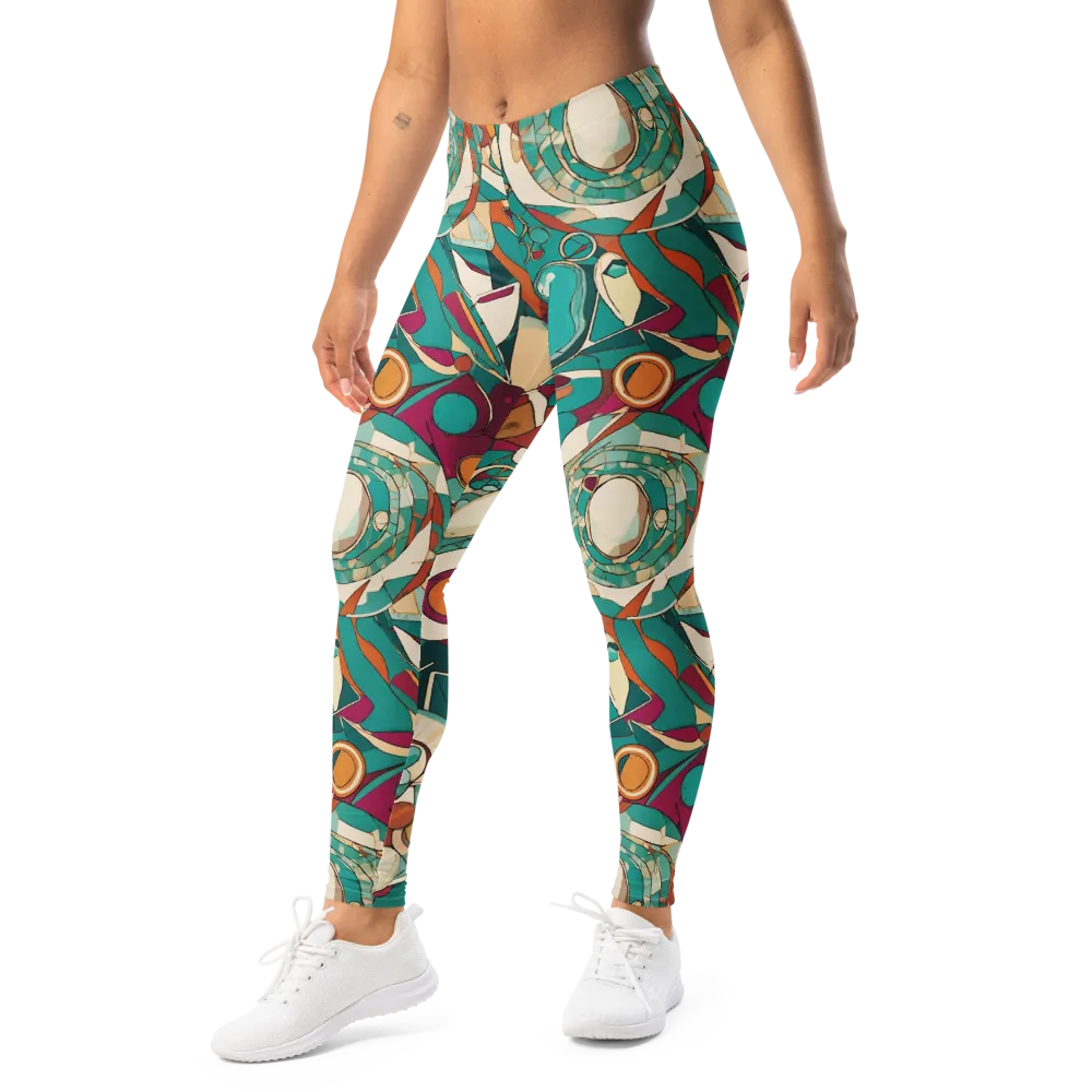 Citrus Geometry on Leggings — Left Front