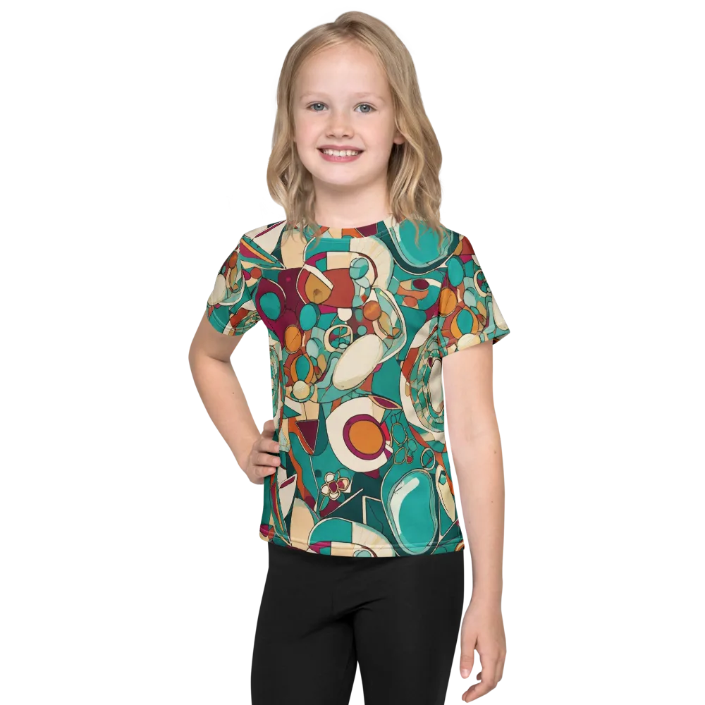 Citrus Geometry on Kids Crew Neck T-Shirt — Front