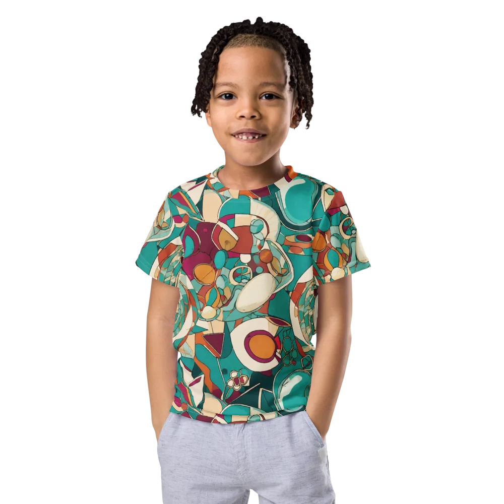 Citrus Geometry on Kids Crew Neck T-Shirt — Front